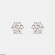 2 Carat Round Classic Solitaire Stud Lab Diamond Earrings 14K Yellow Gold