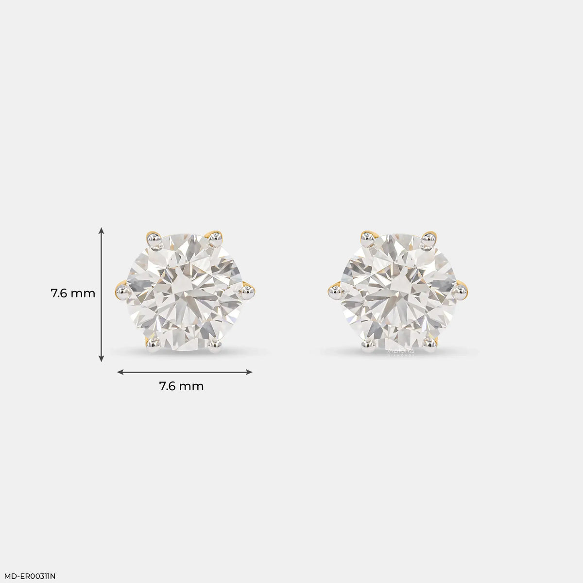 3.15 Carat Round Solitaire Diamond Earrings