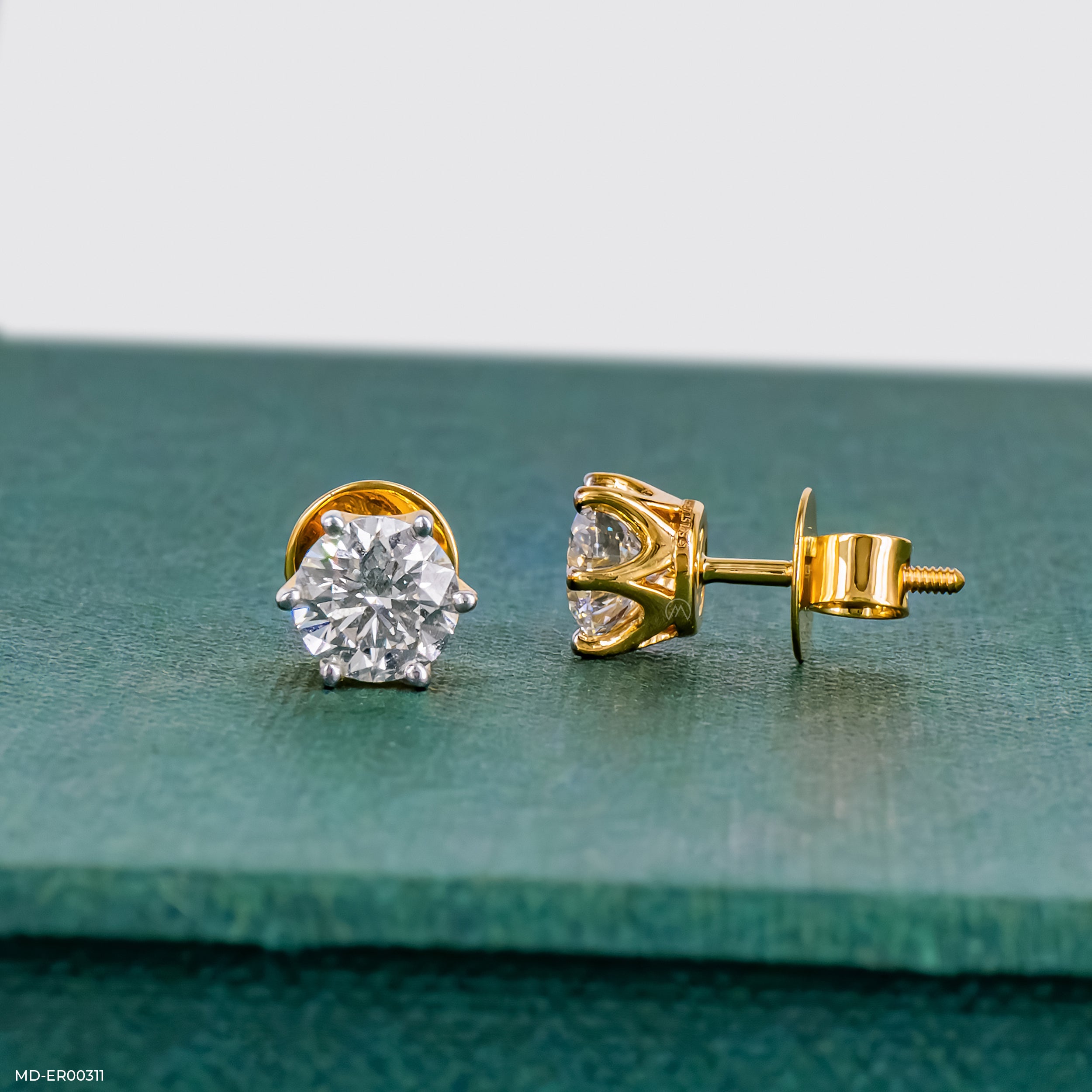 2 Carat Round Classic Solitaire Stub 14K Rose Gold