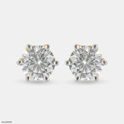 2 Carat Round Classic Solitaire Stud