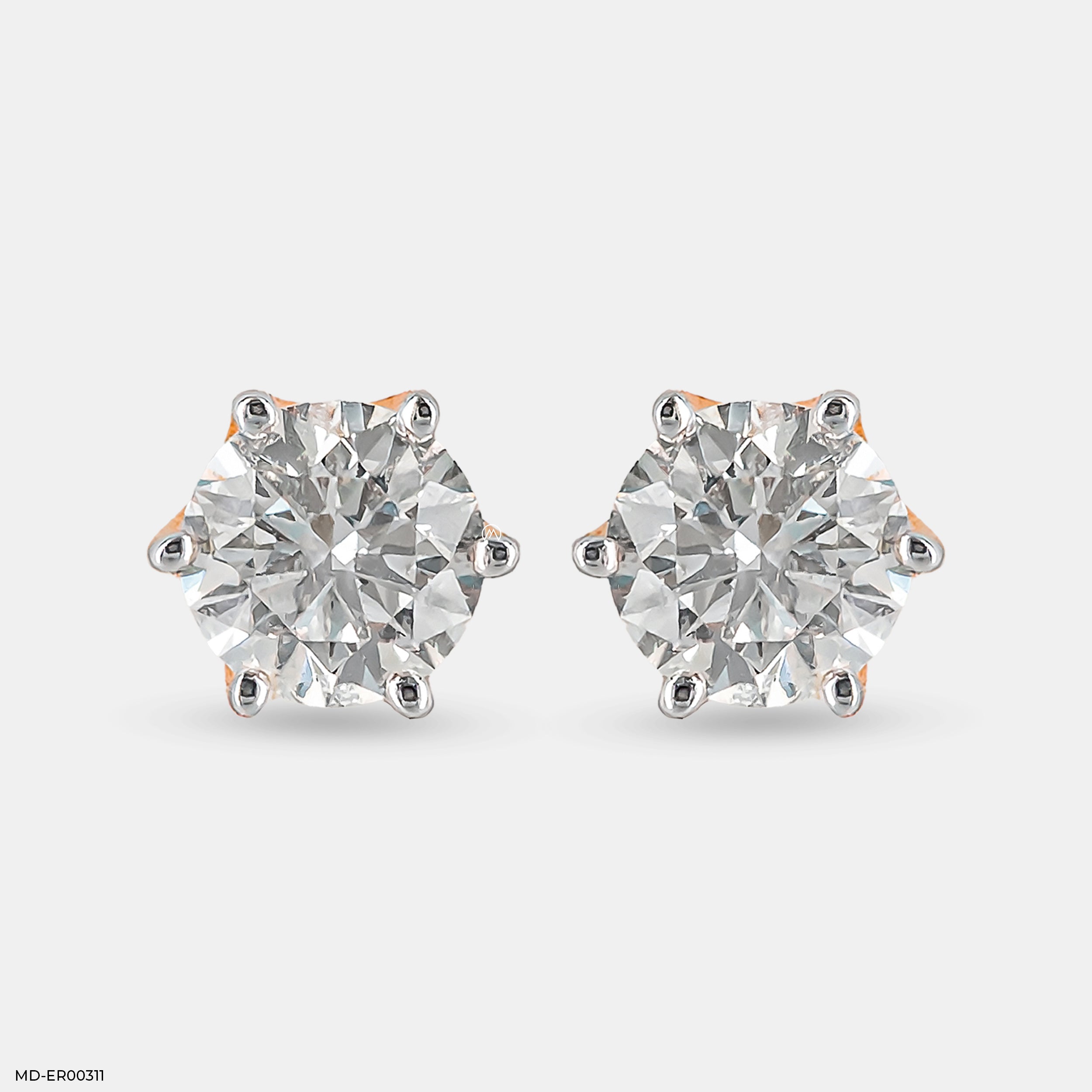 2 Carat Round Classic Solitaire Stub 14K Rose Gold