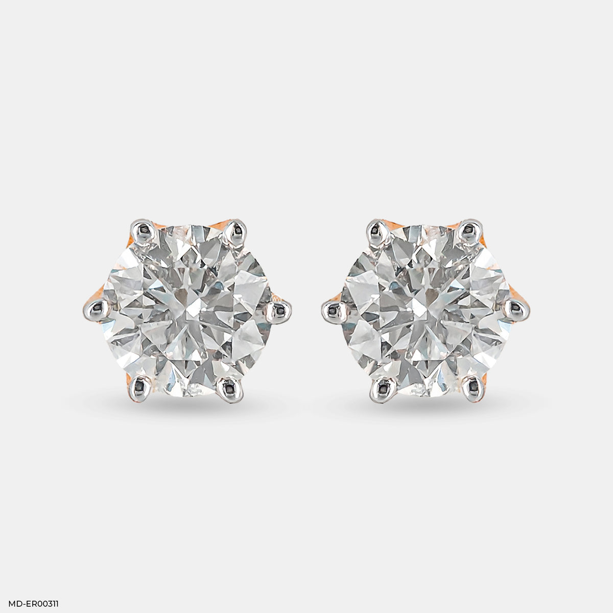 2 Carat Round Classic Solitaire Stud