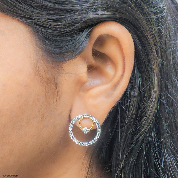 1.5 Carat Circle Of Grace Lab Diamond Earrings 14K Yellow Gold