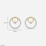 1.5 Carat Circle Of Grace Lab Diamond Earrings 14K Yellow Gold