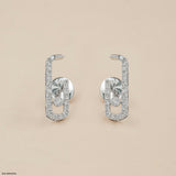 Diamond Pin Earrings 14K White Gold