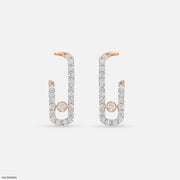Diamond Pin Earrings 9K Rose Gold