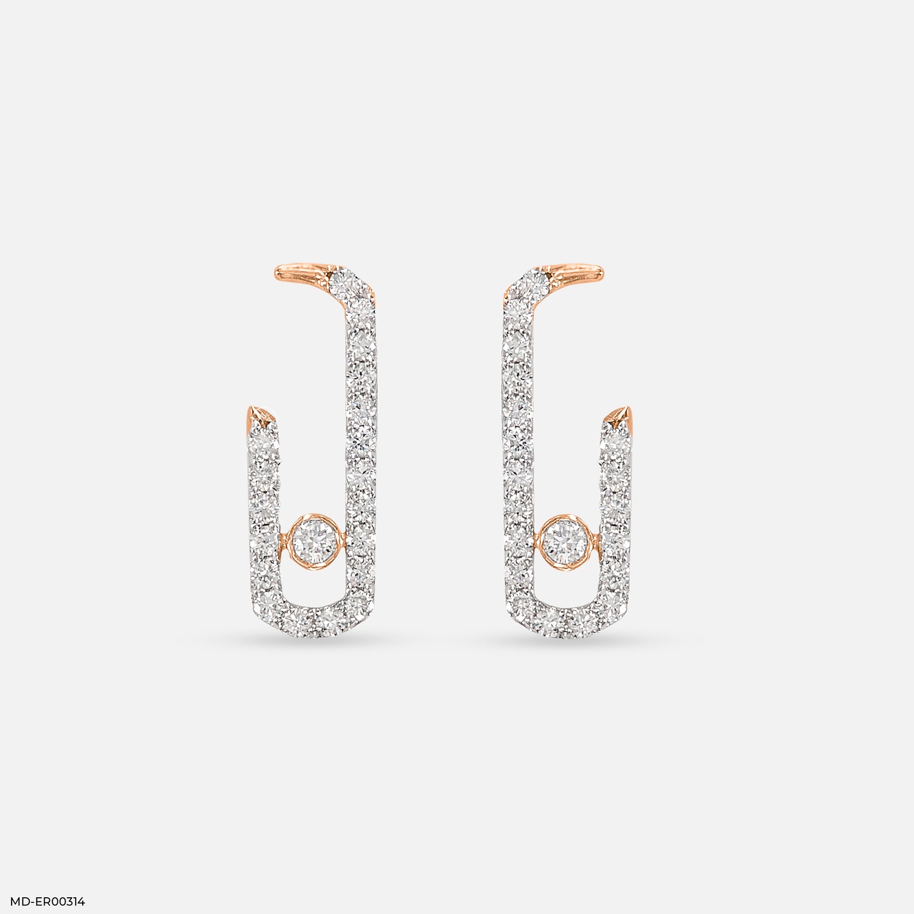 Diamond Pin Earrings Platinum 950