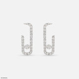 Diamond Pin Earrings 14K White Gold