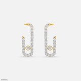 Diamond Pin Earrings 14K White Gold