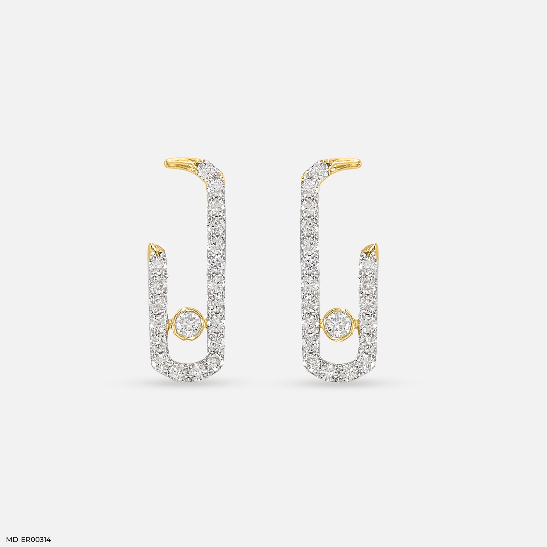 Diamond Pin Earrings Platinum 950