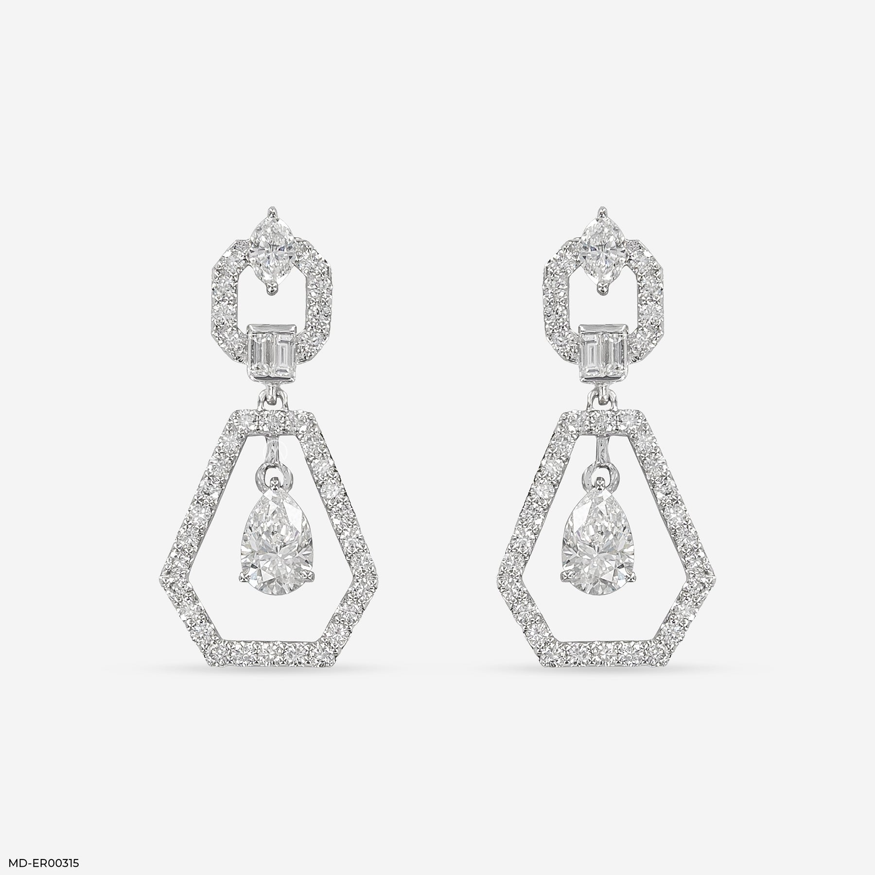 Opulent Glow Diamond Earrings 14K White Gold