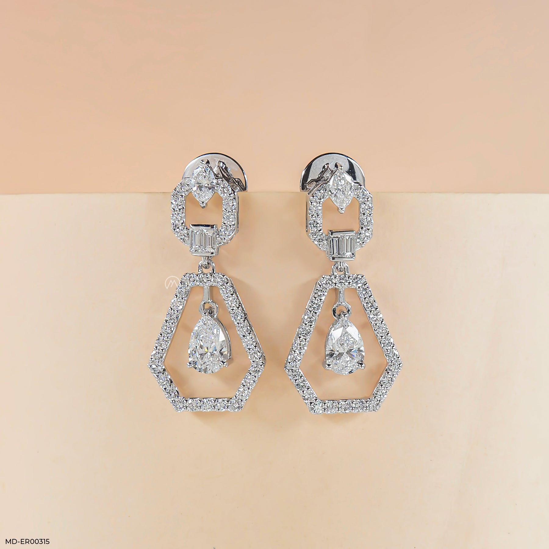Opulent Glow Diamond Earrings 14K White Gold