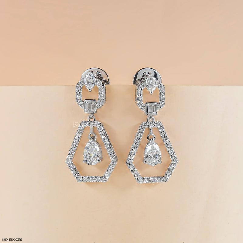 Opulent Glow Diamond Earrings 14K White Gold