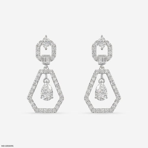 Opulent Glow Diamond Earrings 14K White Gold