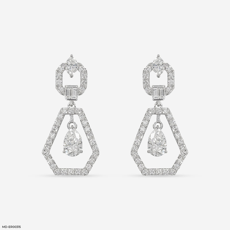 Opulent Glow Diamond Earrings 14K White Gold