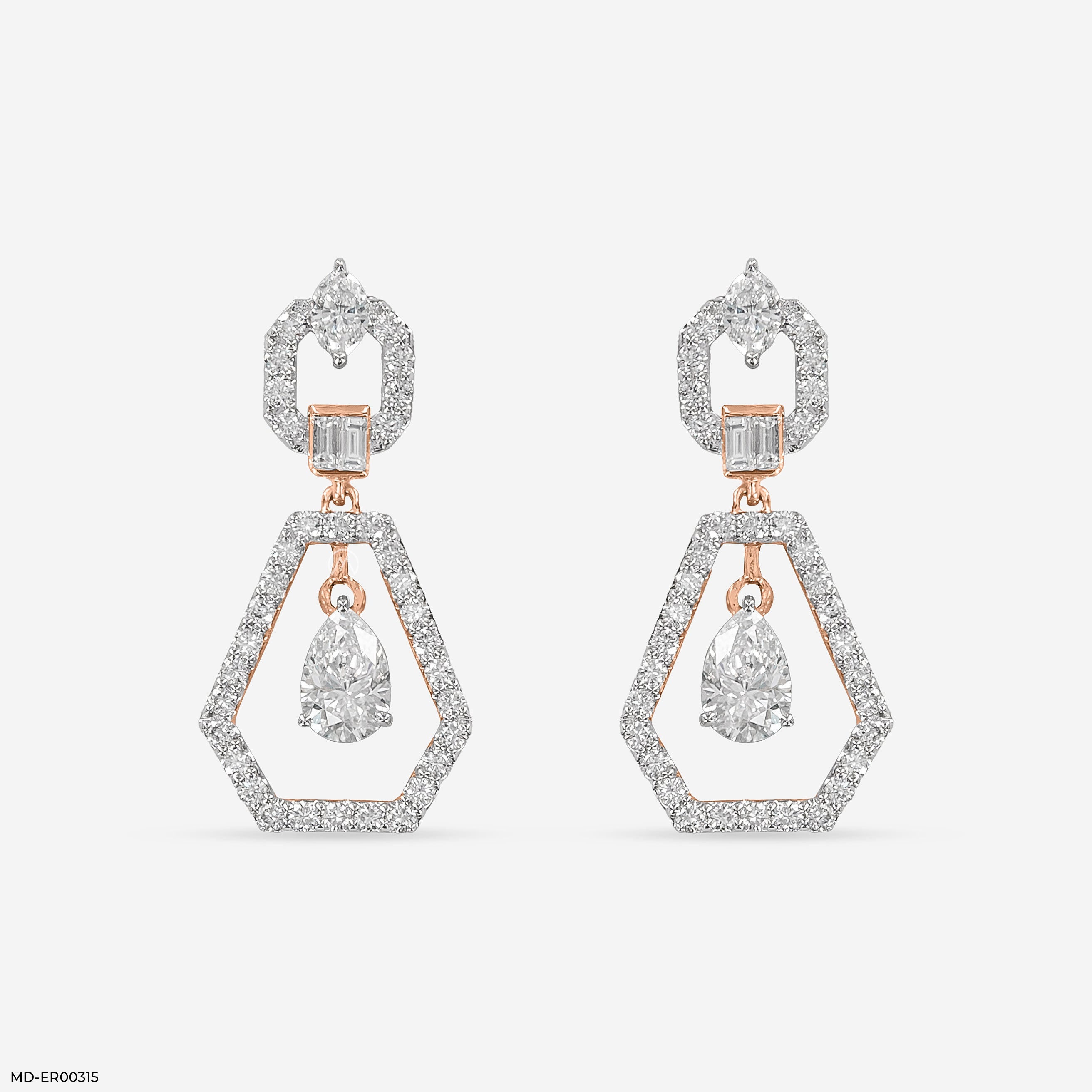Opulent Glow Diamond Earrings 14K Rose Gold
