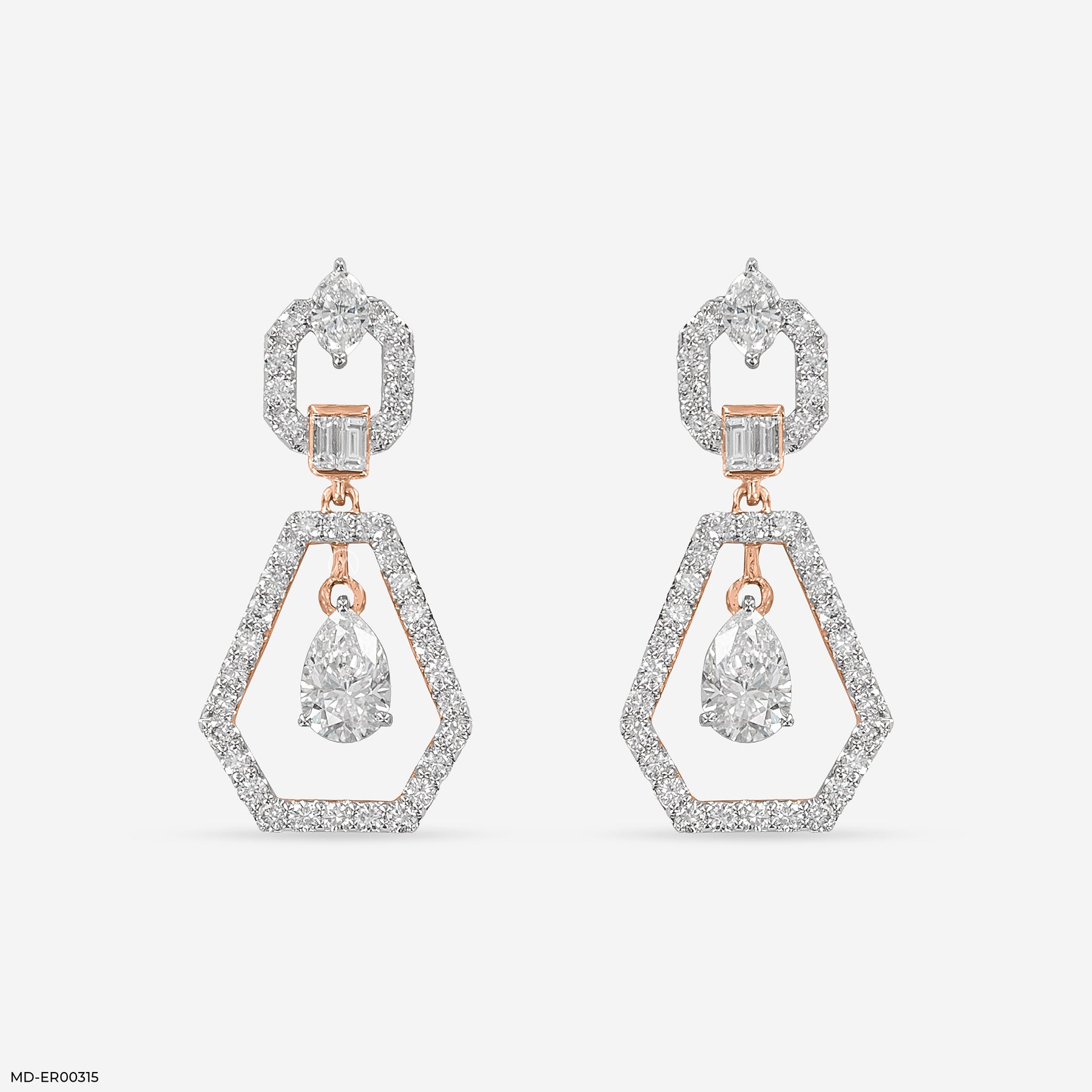 Opulent Glow Diamond Earrings 14K White Gold