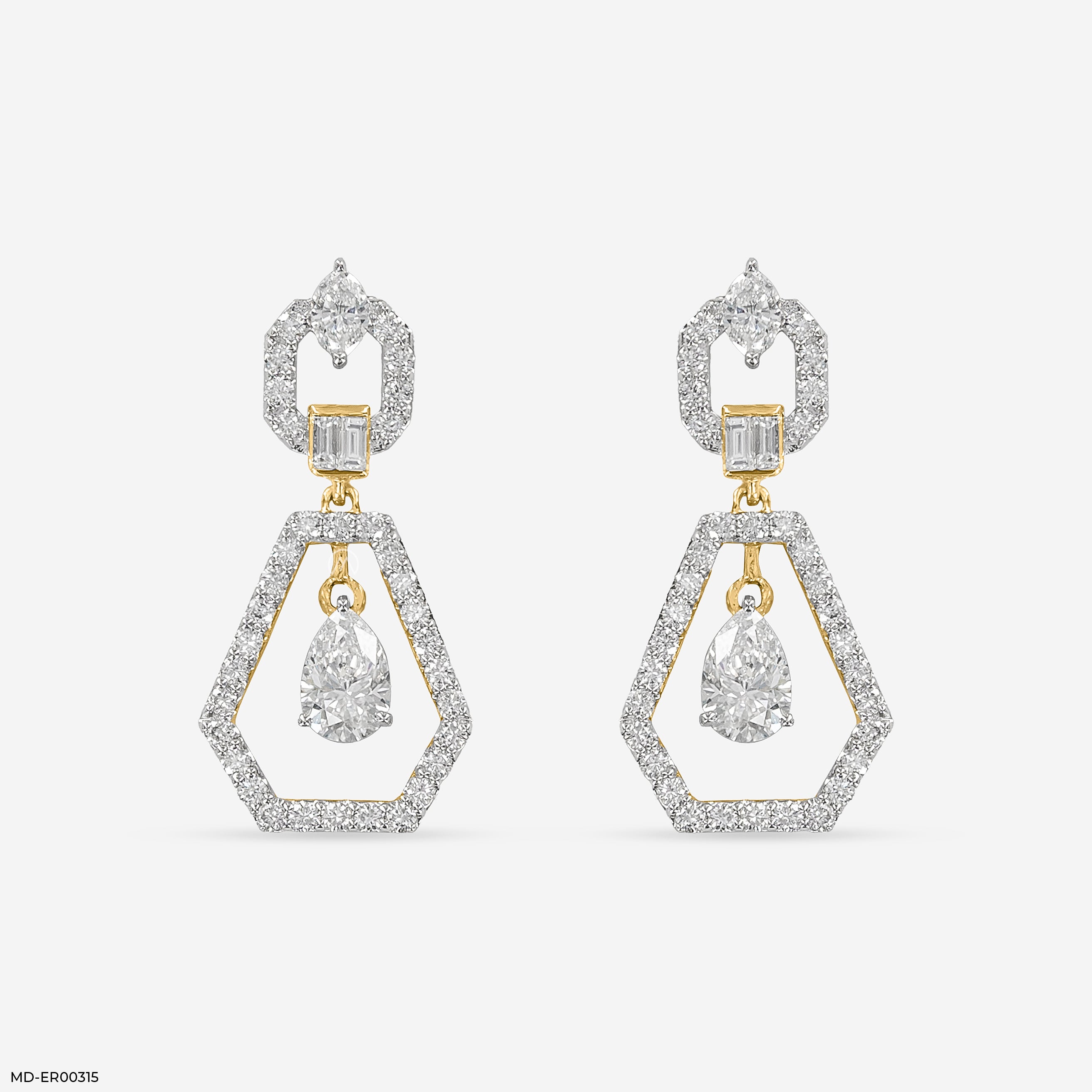Opulent Glow Diamond Earrings 18K Yellow Gold