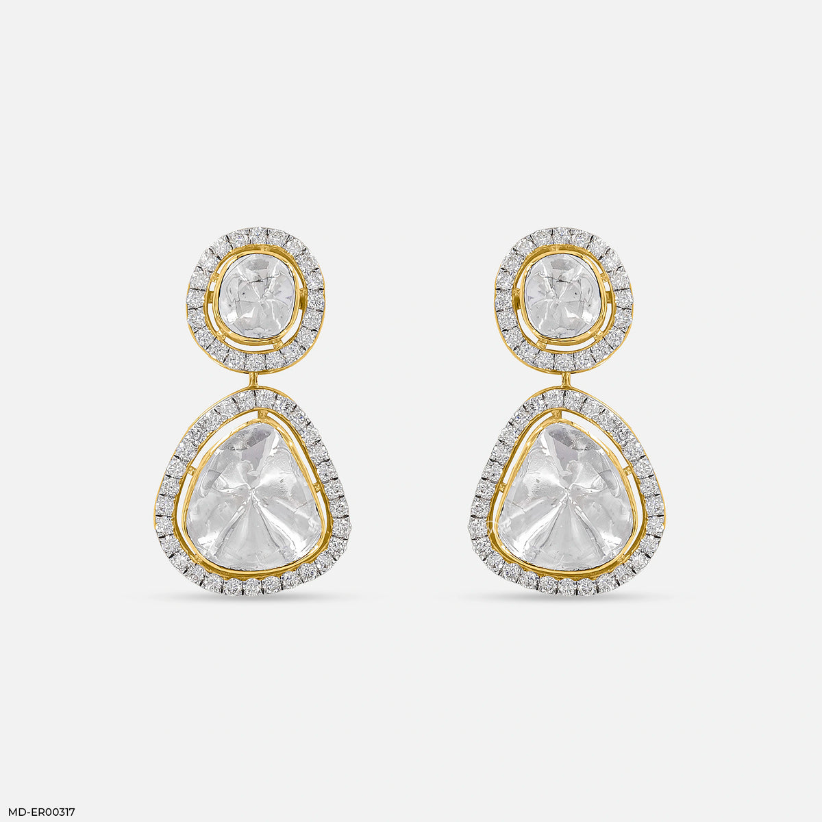 1 Carat Polaris Uncut Lab Diamond Earrings