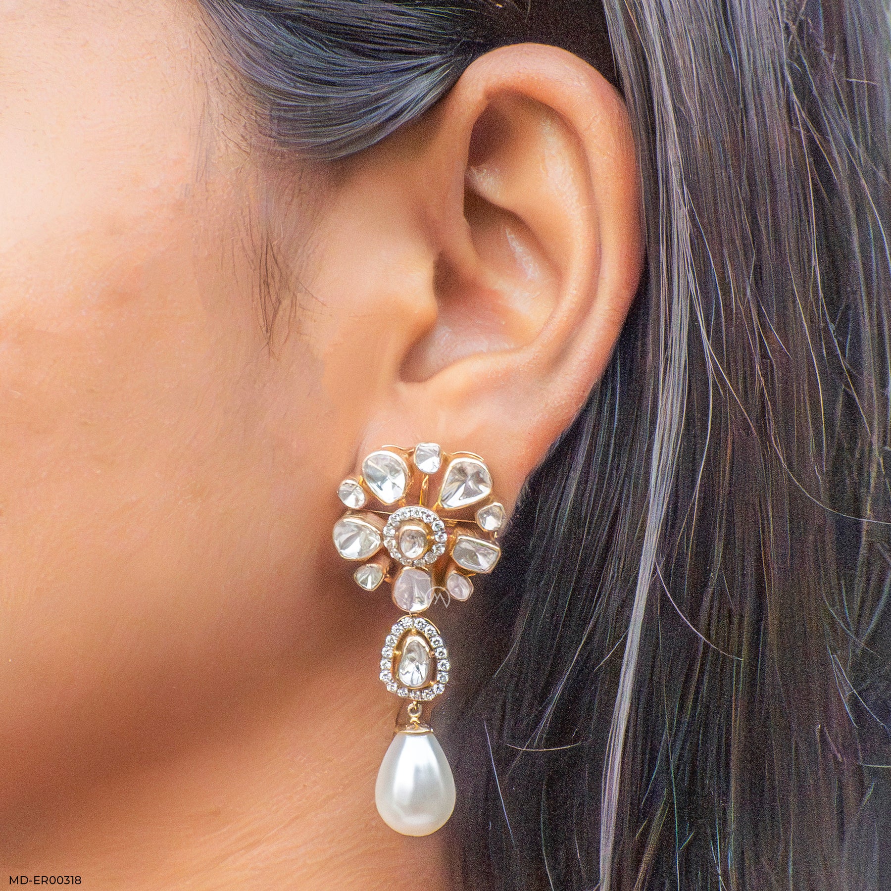 0.75 Carat Noor Lab Diamond Earrings14K Yellow Gold