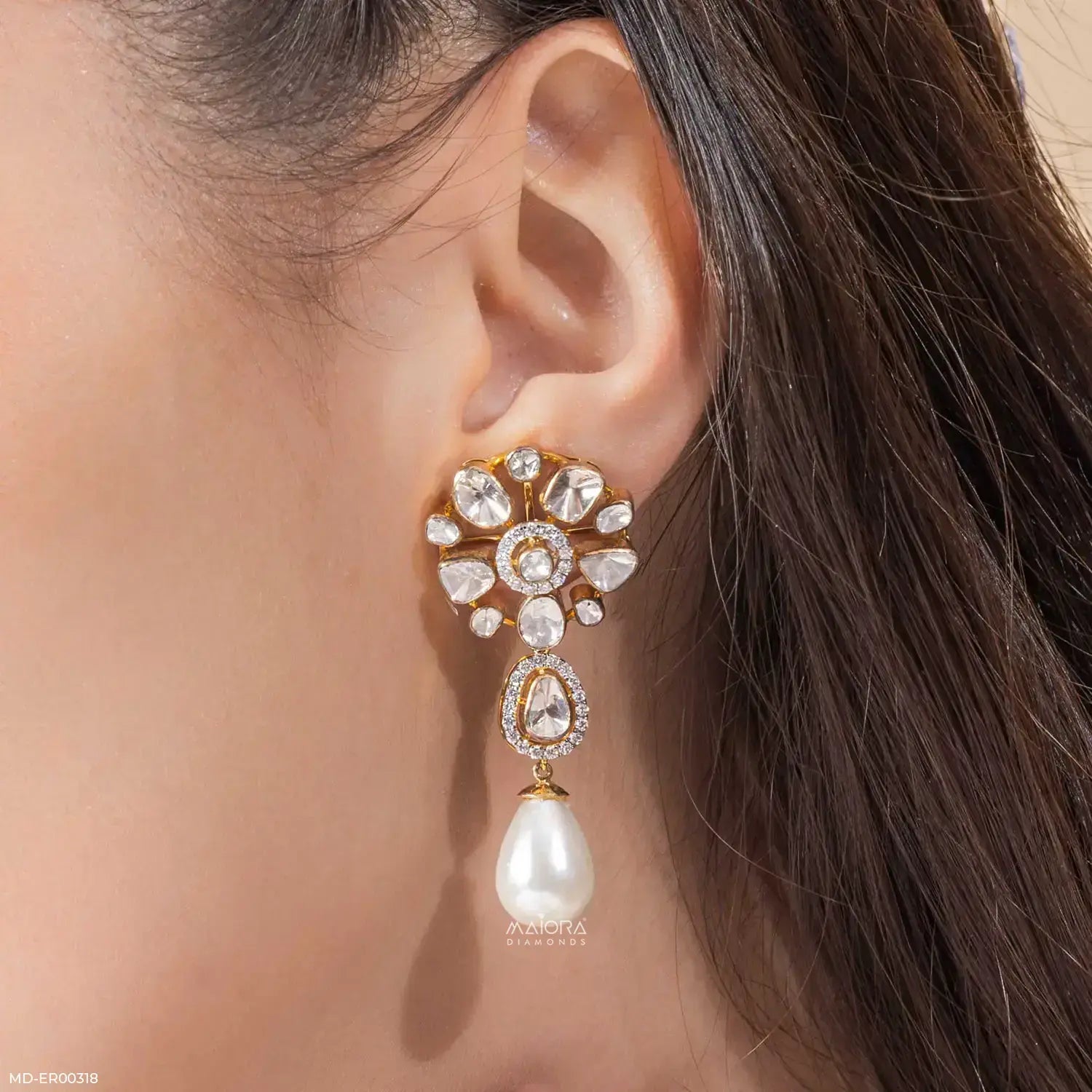 0.75 Carat Noor Lab Diamond Earrings14K Yellow Gold