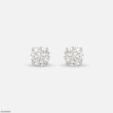 2 Carat Classic Four-Claw Lab Diamond Solitaire Studs 14K Rose Gold