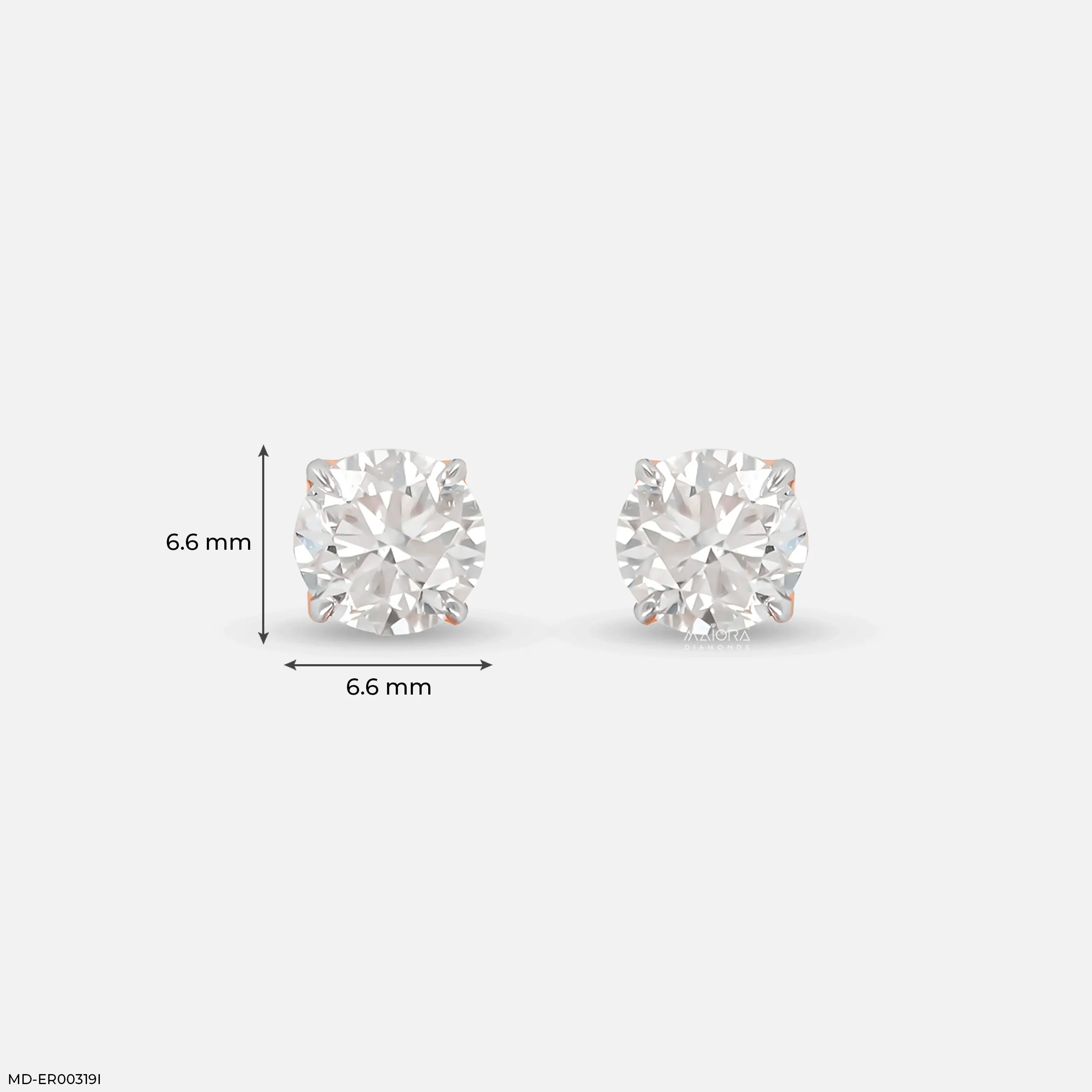 2 Carat Classic Four-Claw Lab Diamond Solitaire Studs 14K Rose Gold