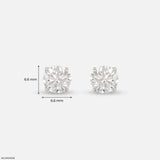 2 Carat Classic Four-Claw Lab Diamond Solitaire Studs 14K Rose Gold