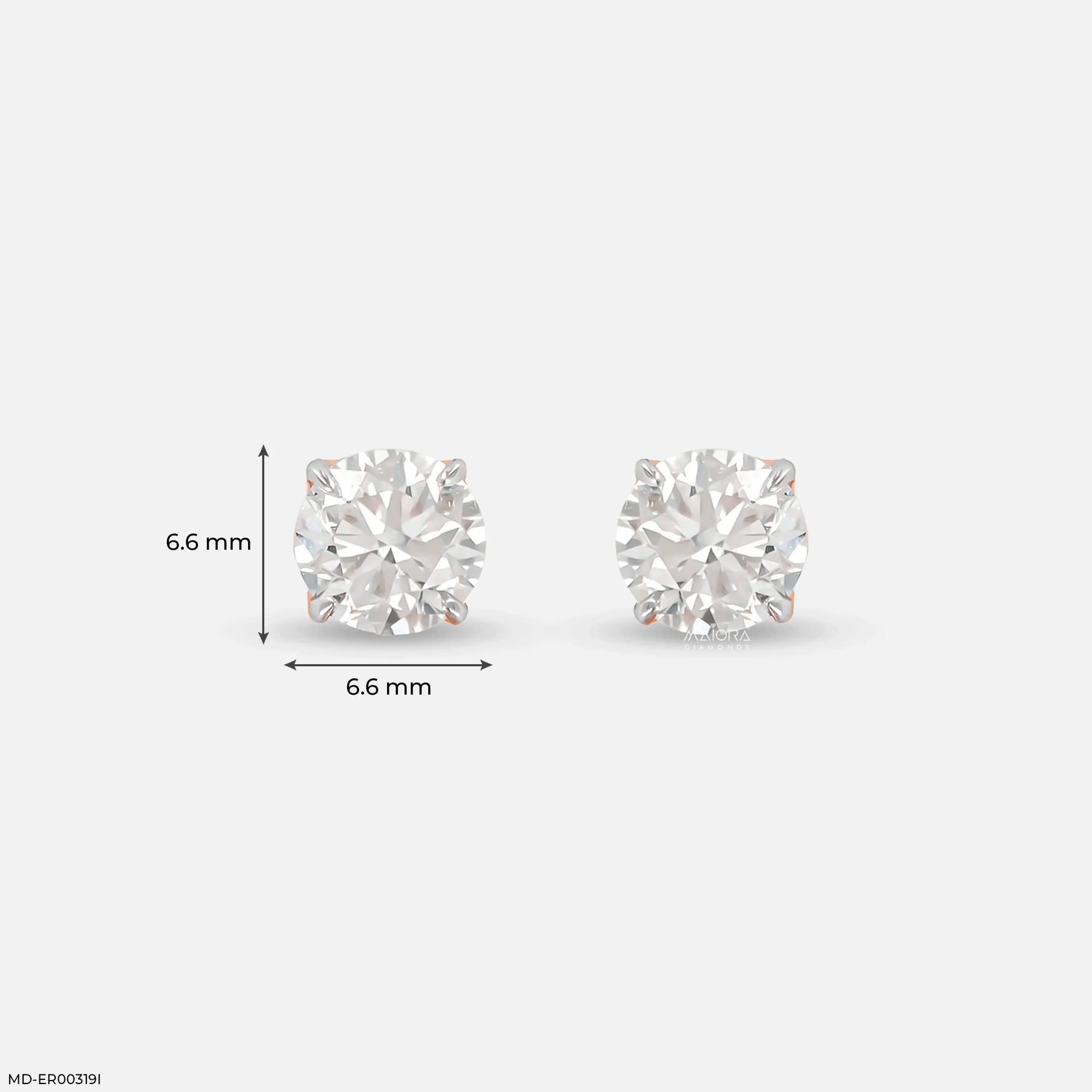 2 Carat Classic Four-Claw Lab Diamond Solitaire Studs 14K Rose Gold