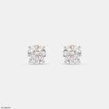 3 Carat Round Brilliant Lab Diamond Studs 14K Yellow Gold