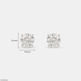 3 Carat Classic Four-Prong Diamond Solitaire Studs 14K Yellow Gold