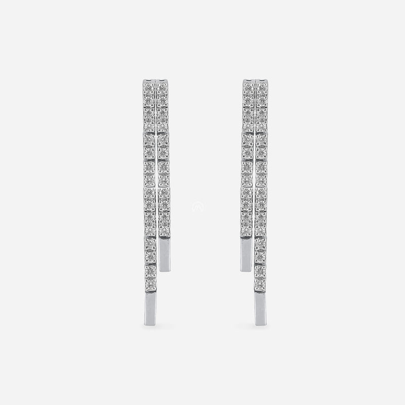 Elegant Lines Lab Diamond Earrings 18K Yellow Gold