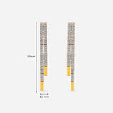 1 Carat Elegant Lines Lab Diamond Earrings 18K Yellow Gold
