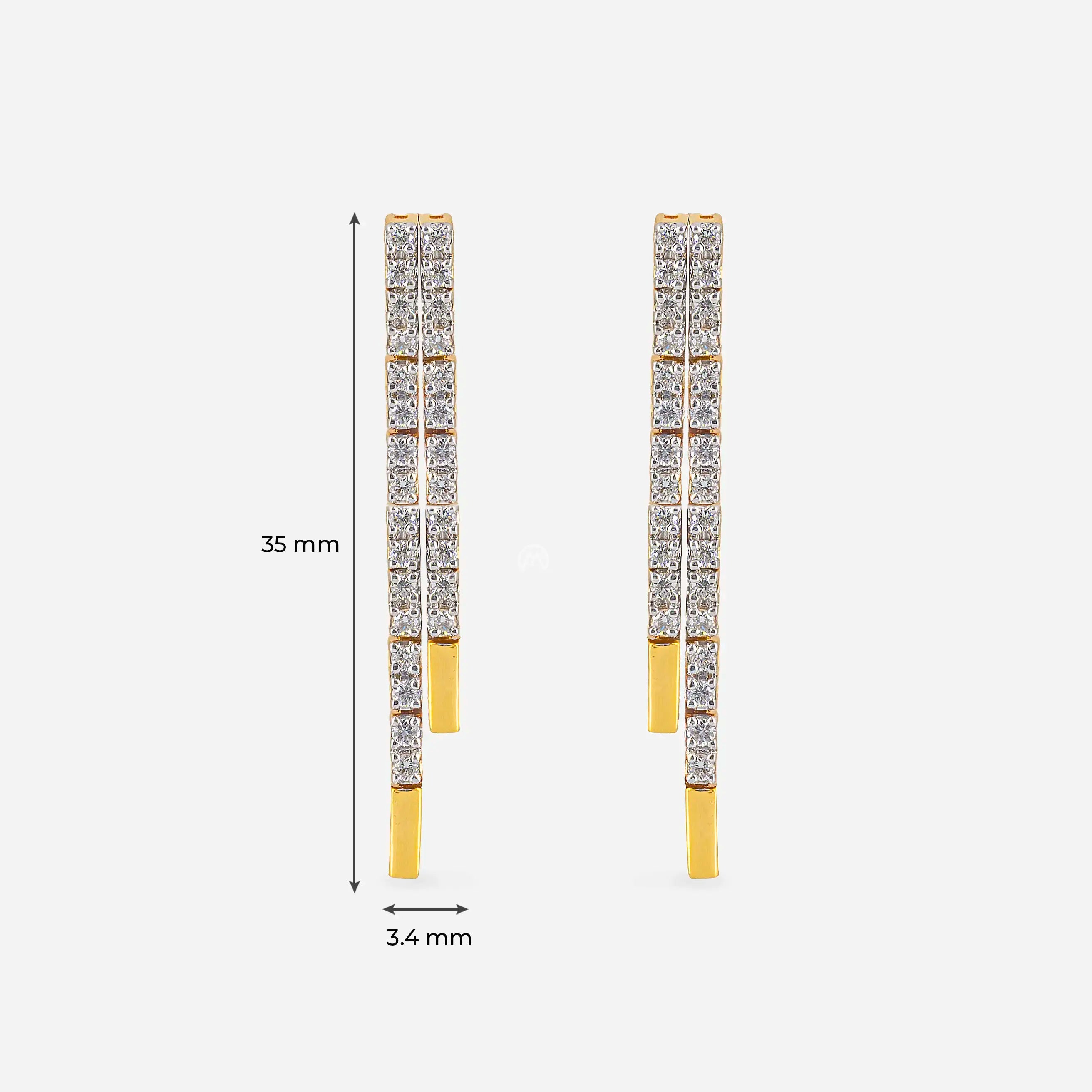 1 Carat Elegant Lines Lab Diamond Earrings
