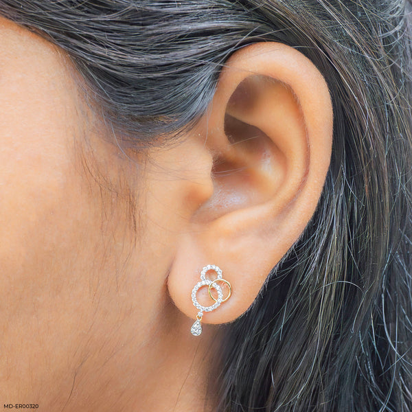 Triad Of Sparkle Earrings 14K Yellow Gold