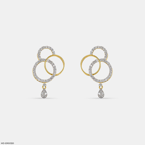 Celestial Orbit Lab Diamond Earrings 18K Yellow Gold