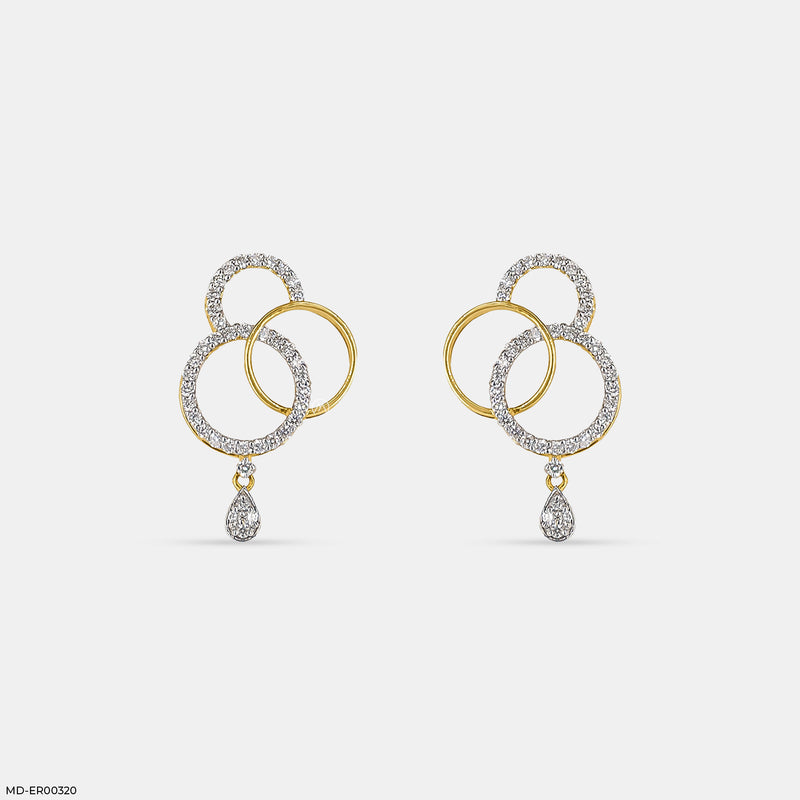 Celestial Orbit Lab Diamond Earrings 18K Yellow Gold