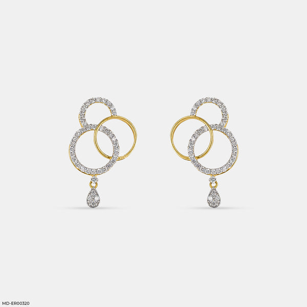 Triad Of Sparkle Earrings 14K Yellow Gold