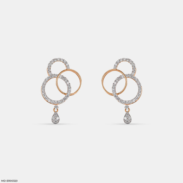 Triad Of Sparkle Earrings 18K Rose Gold