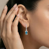 3 Carat Azure Cascade Drop Lab Diamond Earrings 14K White Gold