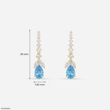 3 Carat Azure Cascade Drop Lab Diamond Earrings 14K White Gold