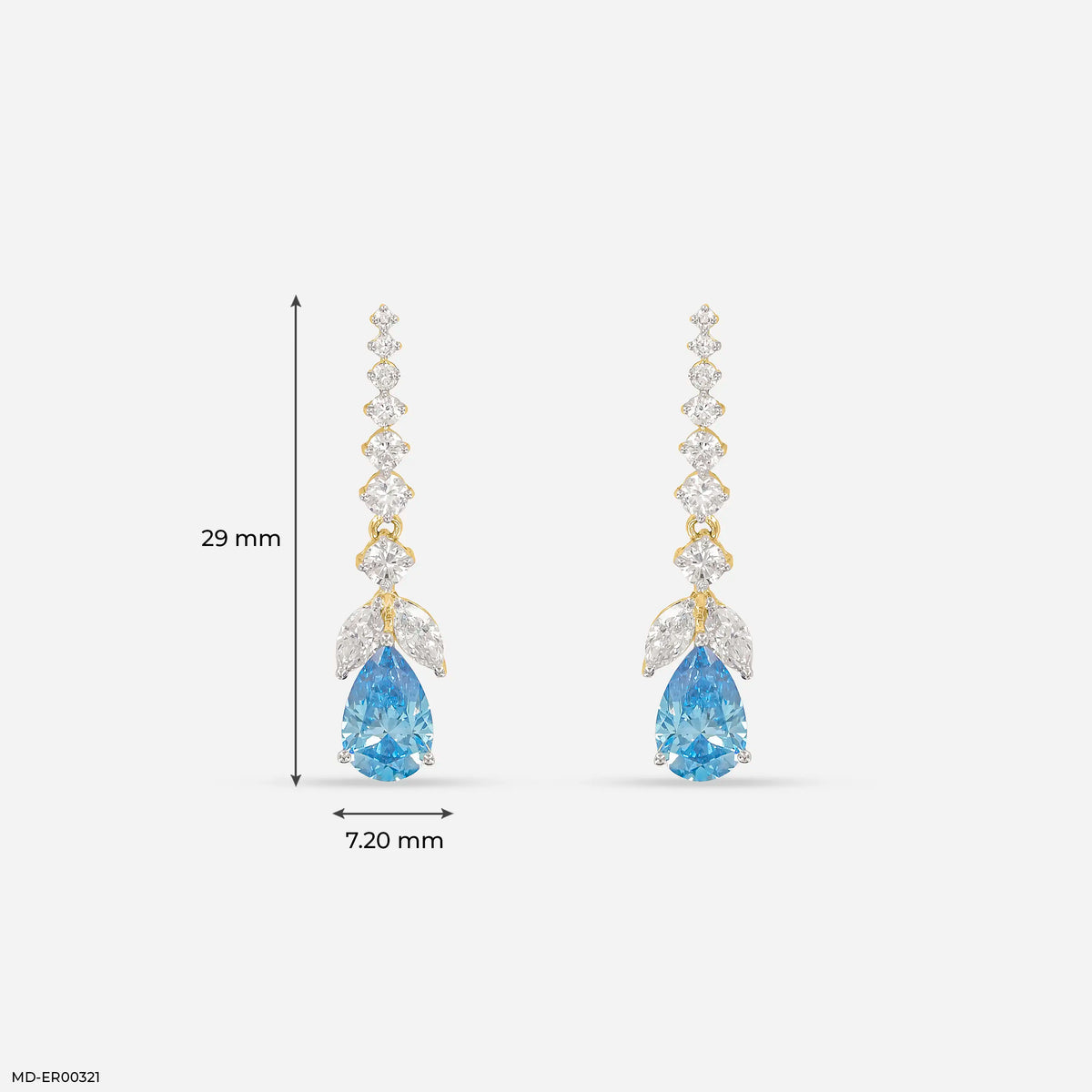 3 Carat Azure Cascade Drop Lab Diamond Earrings