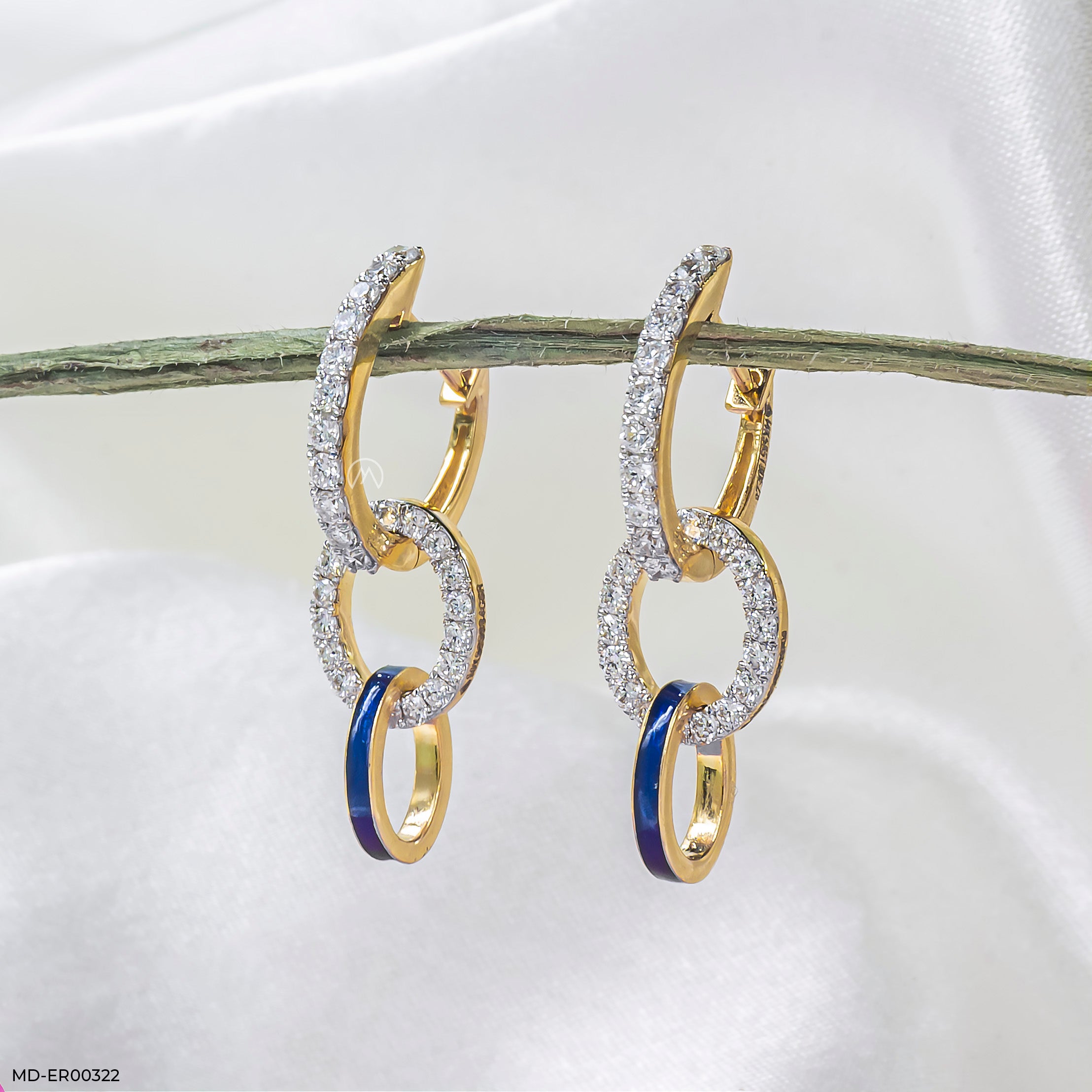 0.75 Carat Glistening Beauty Lab Diamond Earrings 14K Yellow Gold