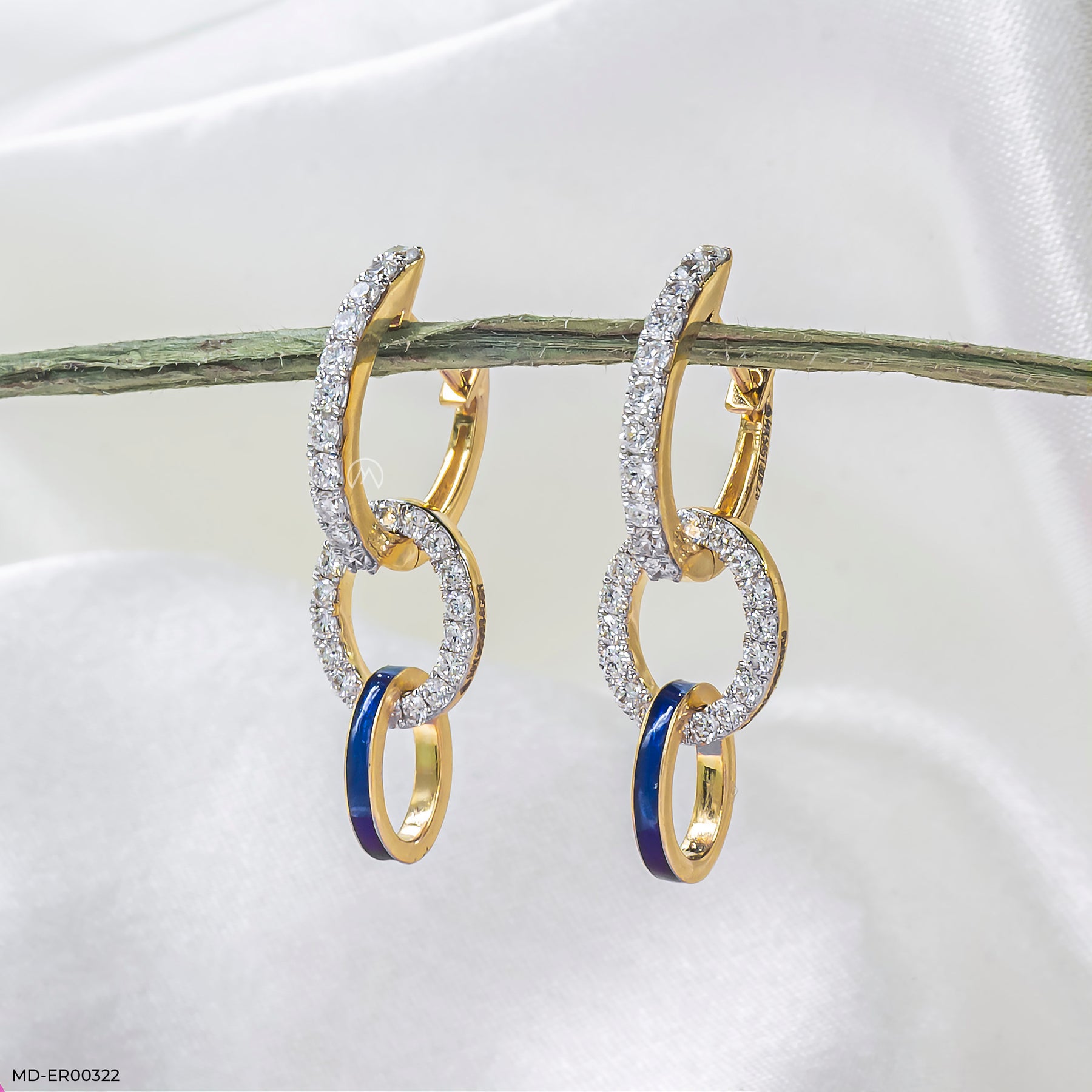 0.75 Carat Glistening Beauty Lab Diamond Earrings 14K Yellow Gold