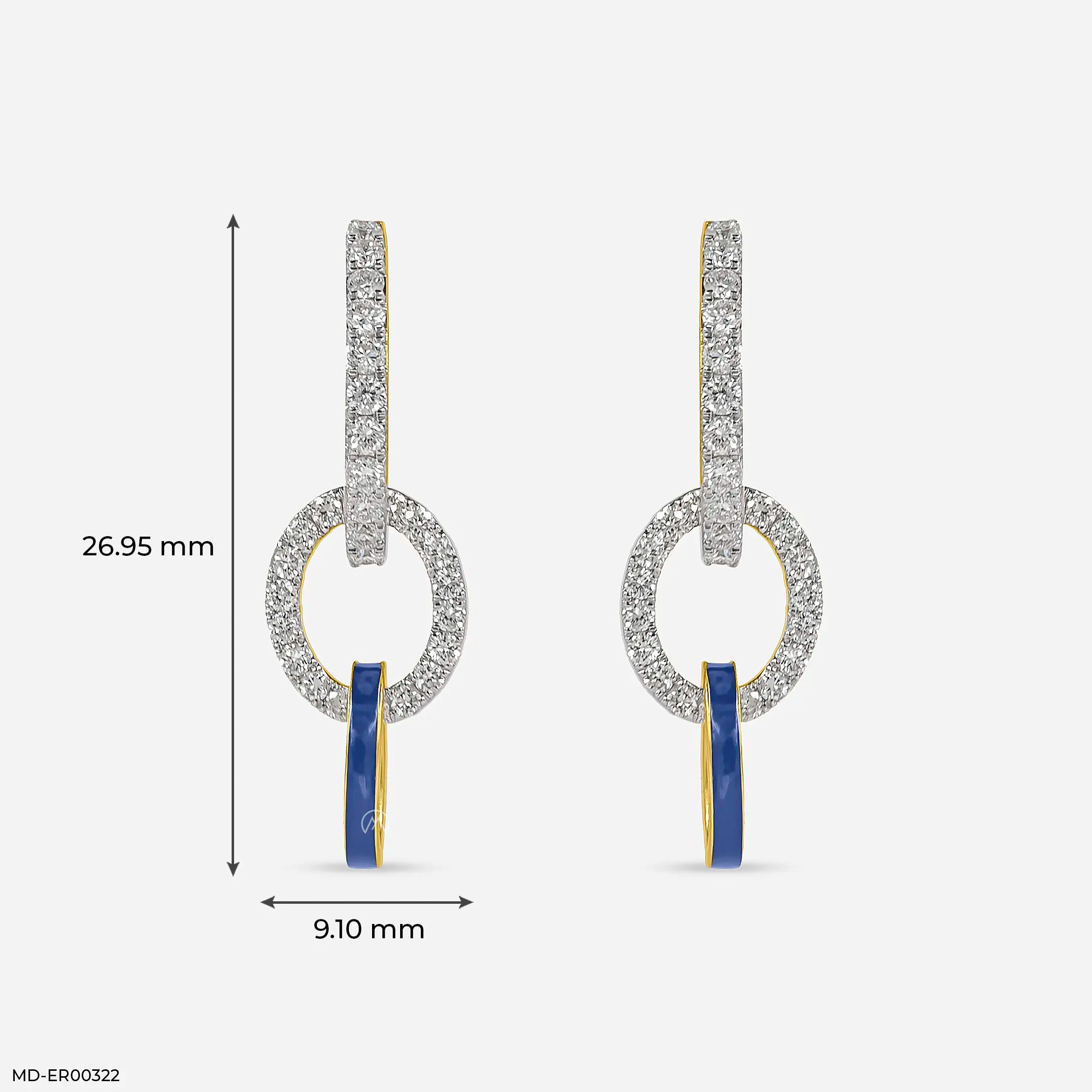 0.75 Carat Glistening Beauty Lab Diamond Earrings 14K Yellow Gold