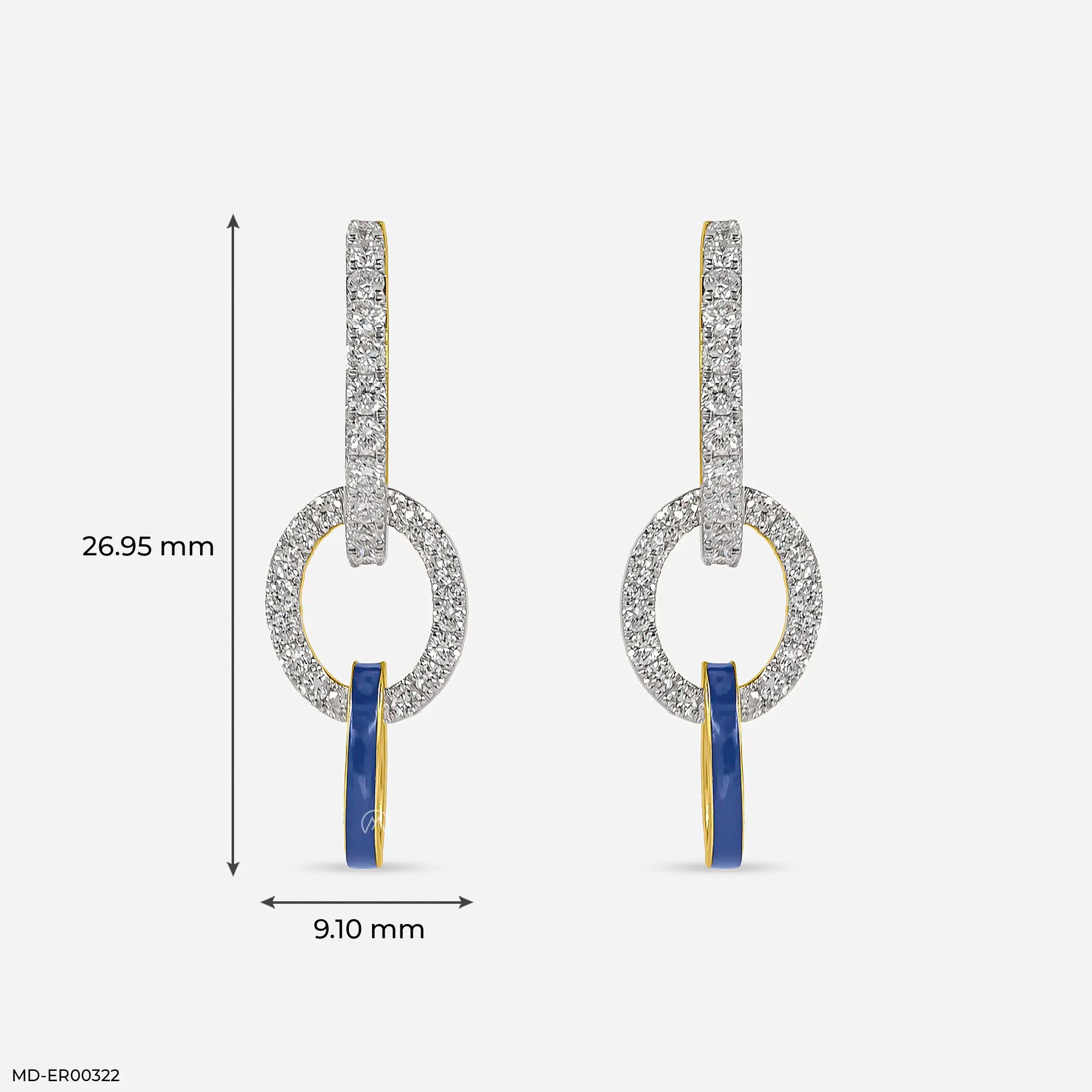 0.75 Carat Glistening Beauty Lab Diamond Earrings 14K Yellow Gold