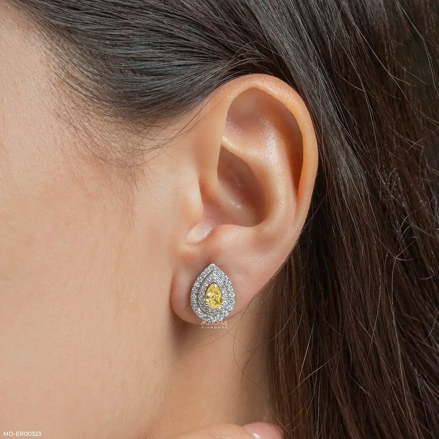 1.5 Carat Canary Halo Diamond Studs