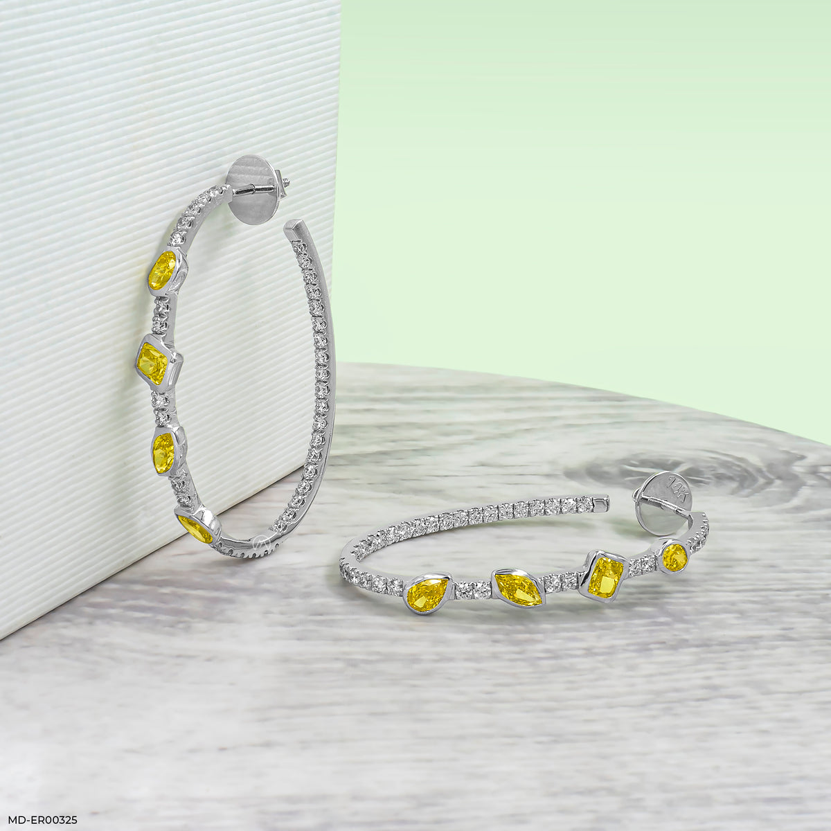 4.5 Carat Alternating Fancy Cut Hoops Lab Diamond Earrings
