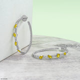 Alternating Fancy Cut Hoops Lab Diamond Earrings 14K White Gold