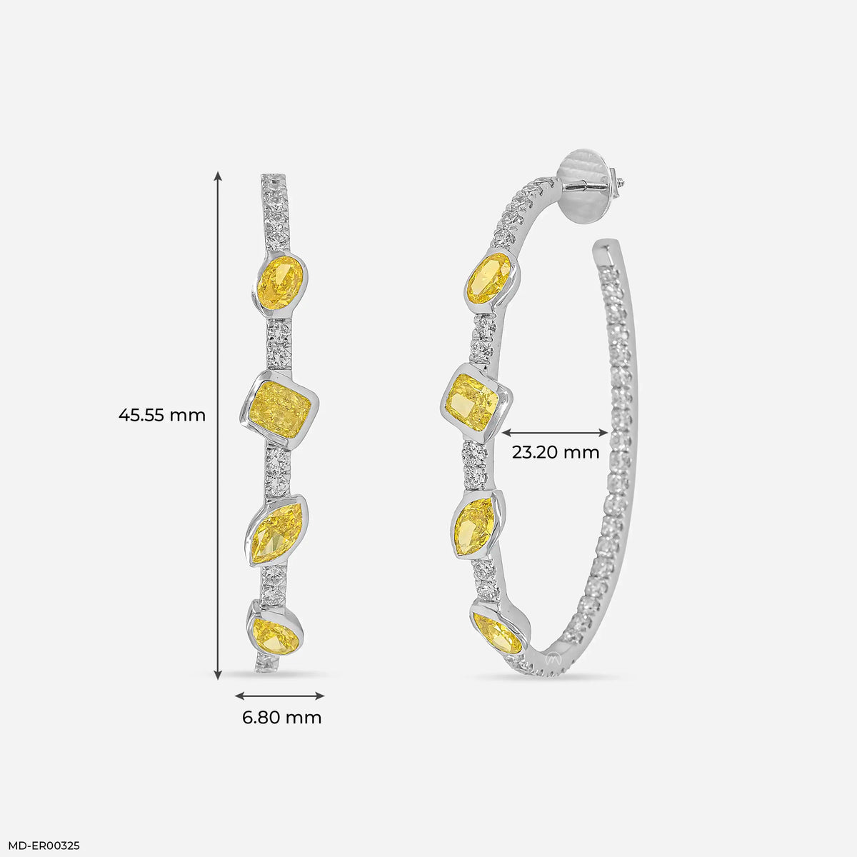 4.5 Carat Alternating Fancy Cut Hoops Lab Diamond Earrings